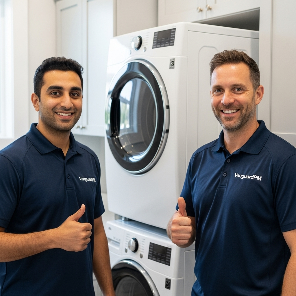 Professional appliance installation of a washer and dryer